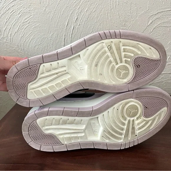 Nike Jordan 1 Elevate Low Shoes Womens 9.5 Purple Black Leather Platform Sneaker - Picture 5 of 7